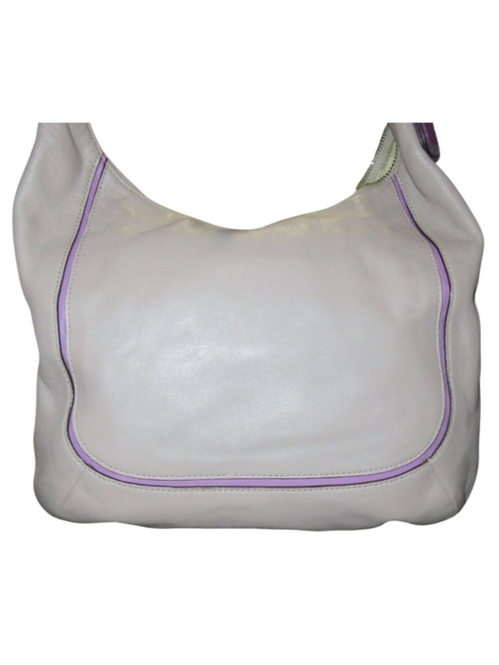 Coach 2013 Kristin Spectator Lavender & Mauve Leather Purple Colorblock Hobo Bag - Picture 2 of 13